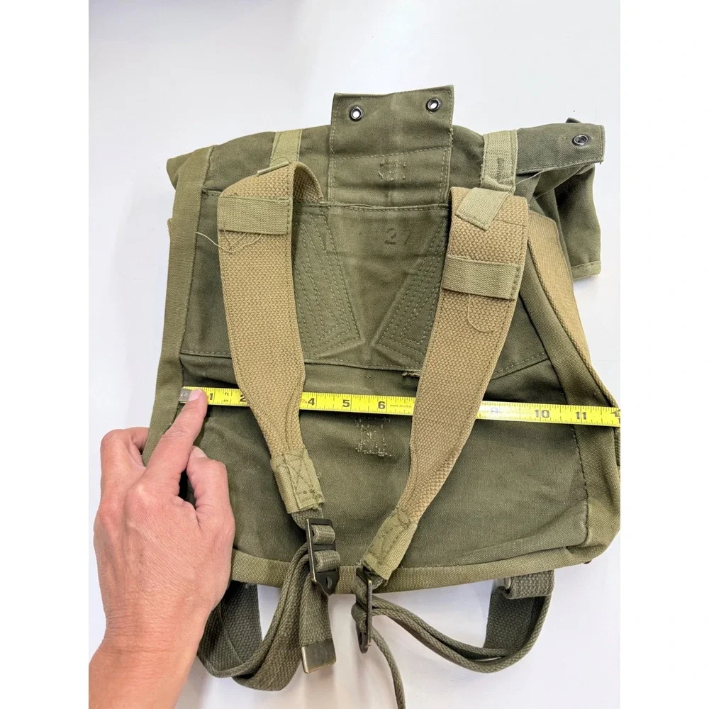 Vintage Military Surplus Canvas Field Backpack Olive Drab Rucksack Gorpcore Bag
